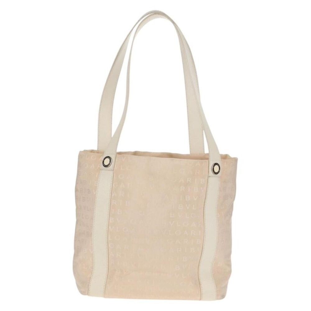 Bvlgari Logomania Canvas Beige Canvas Tote Bag Bag
